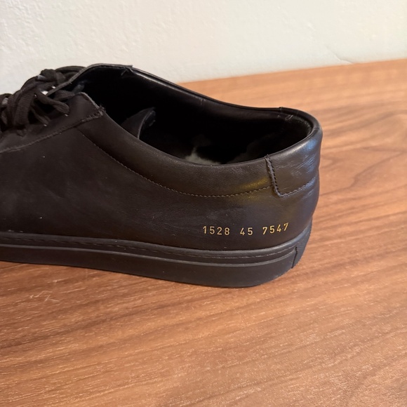 Common Projects Achilles Low – Black Leather Sneakers, Size 45 (US 12) - Picture 4 of 10